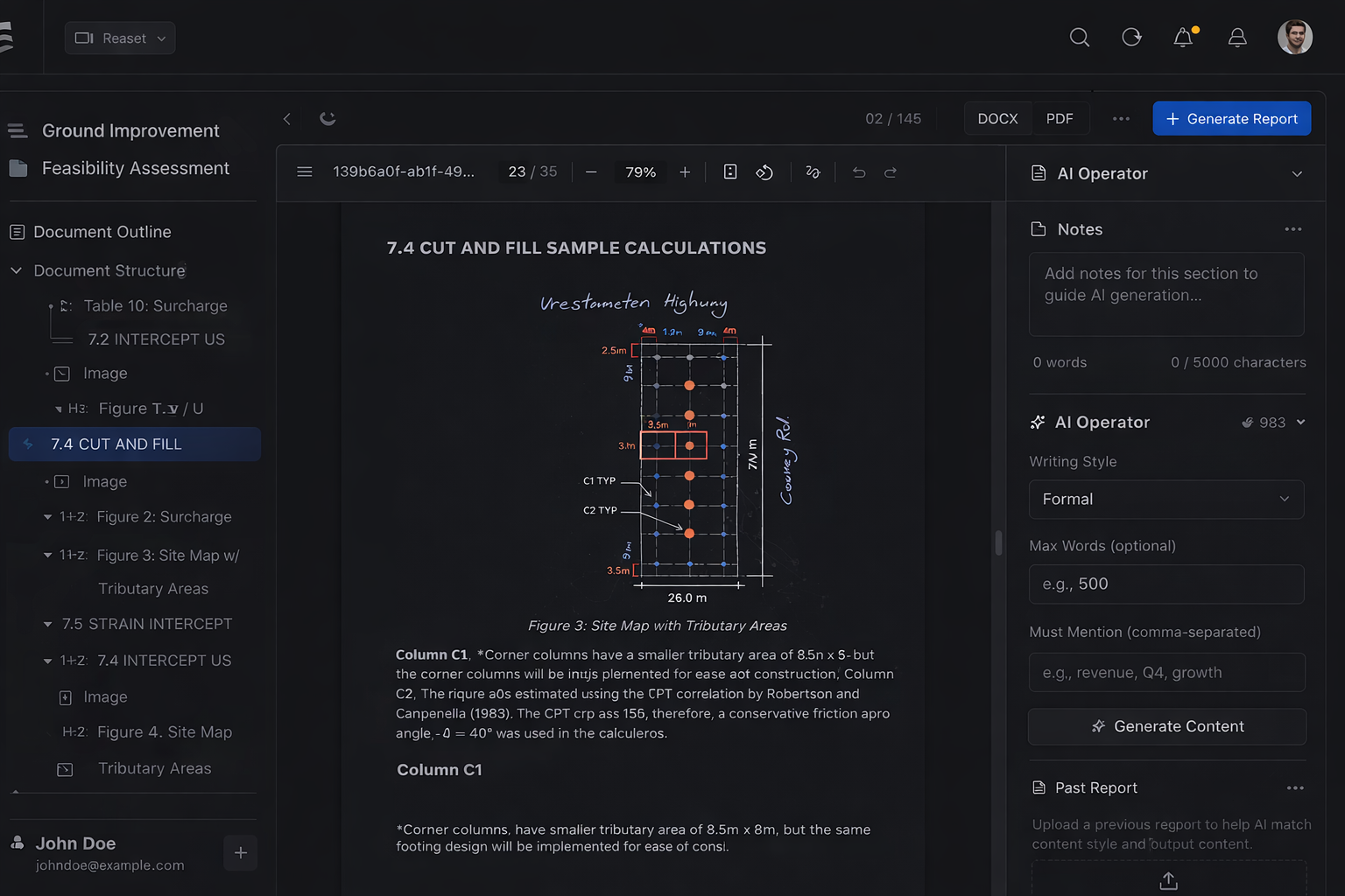 Reportly application preview